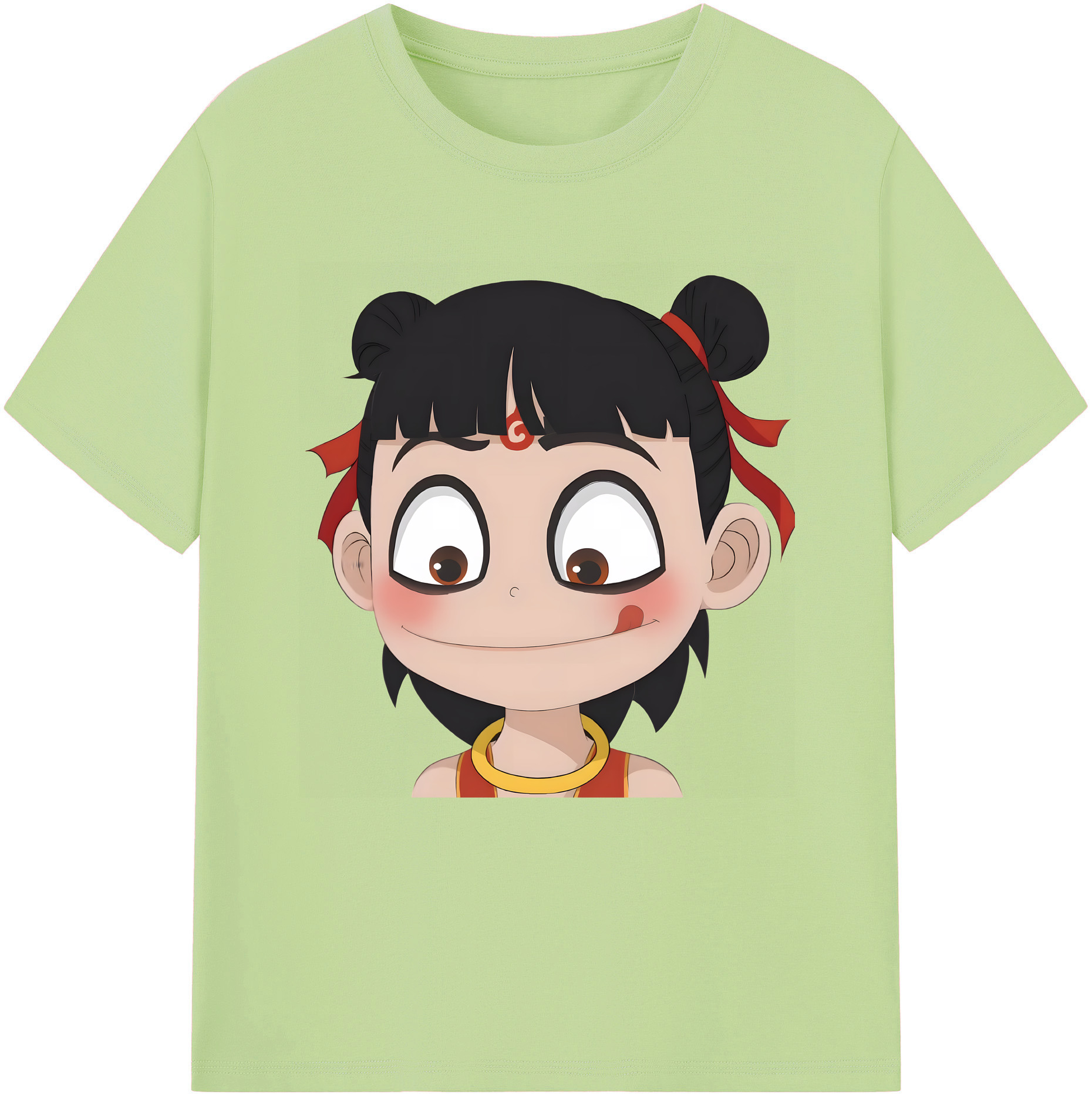 （画像用） Ne Zha 2 ナタ 魔童の大暴れ 綿100％半袖Tシャツ（フロントプリント）